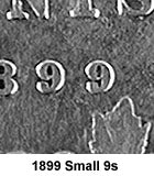 fullMatchVisible1899 Small 9sG4VG8F12VF20EF40AU50MS60MS62MS63Special Order