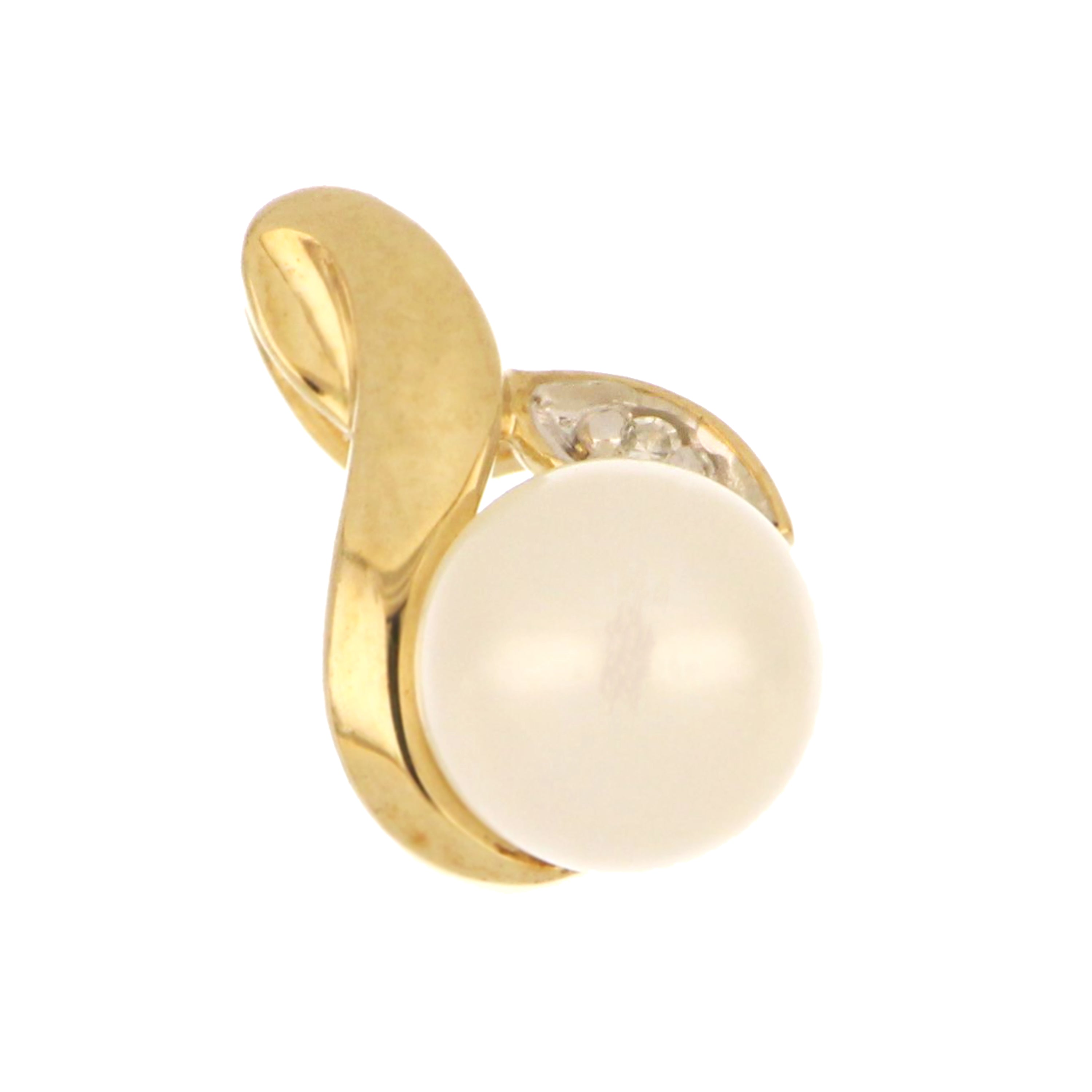 10kt yellow gold pendant featuring a single white pearl, 5.5–6mm