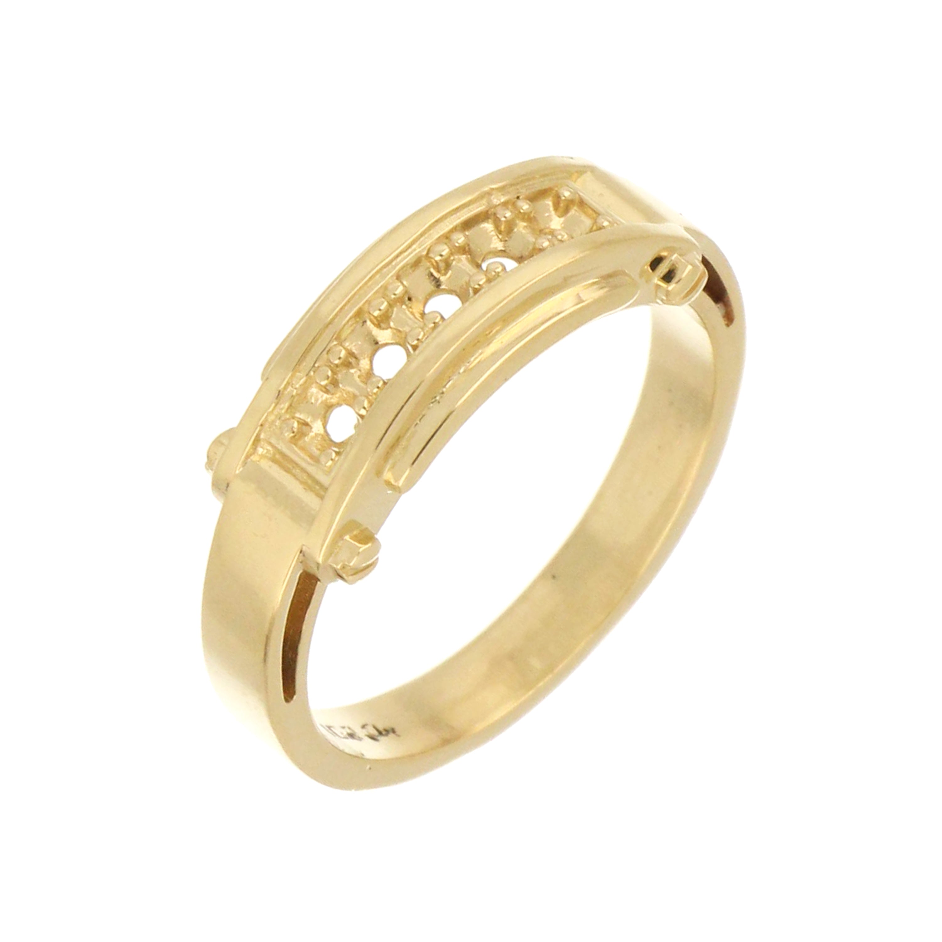 14kt yellow gold 5-stone ring mounting with 4-claw setting
