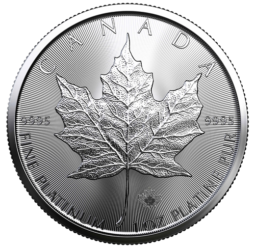 Canada Platinum 2021 $50 Maple Leaf 1oz, .9995