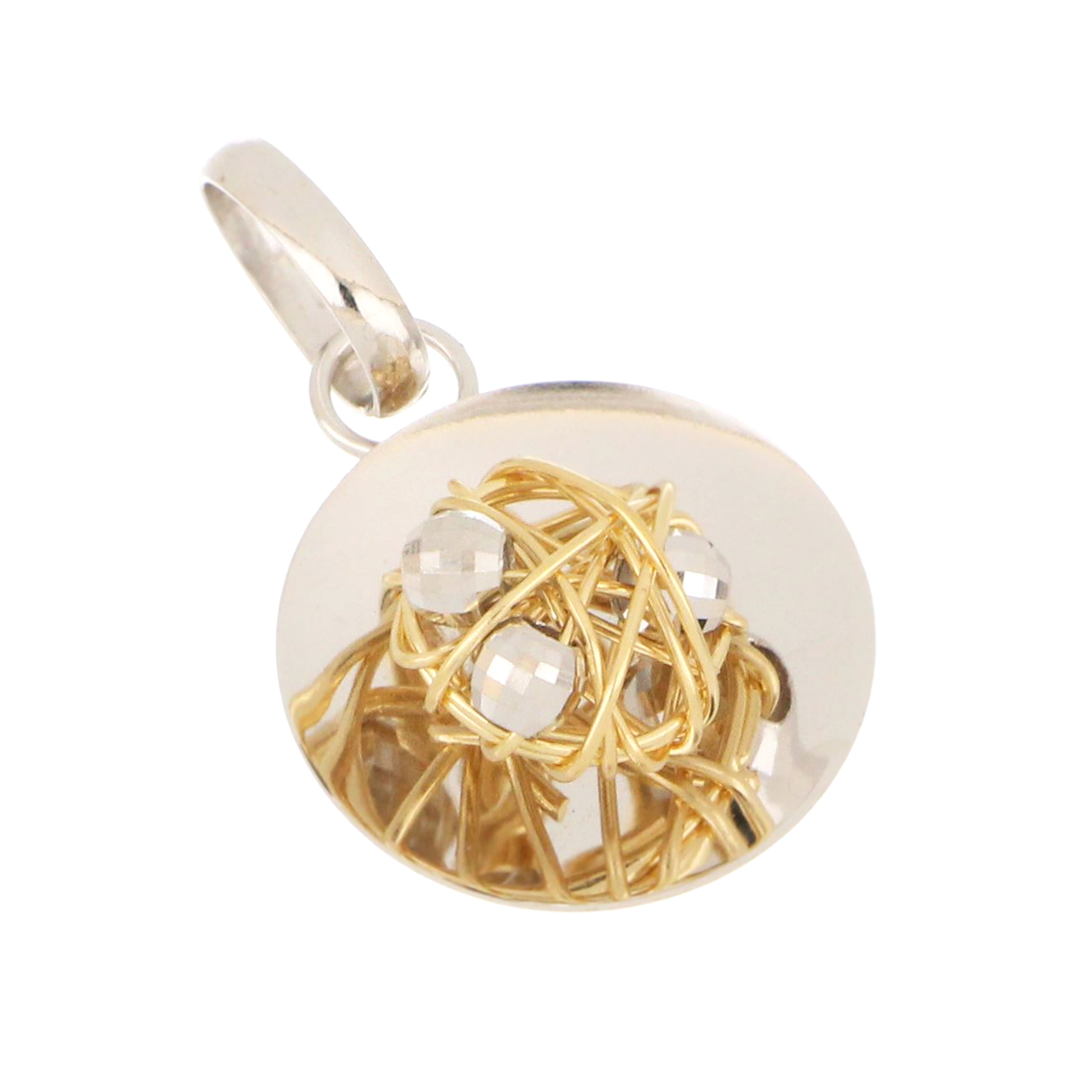 18kt white and yellow gold pendant with wire design, 1.67 grams