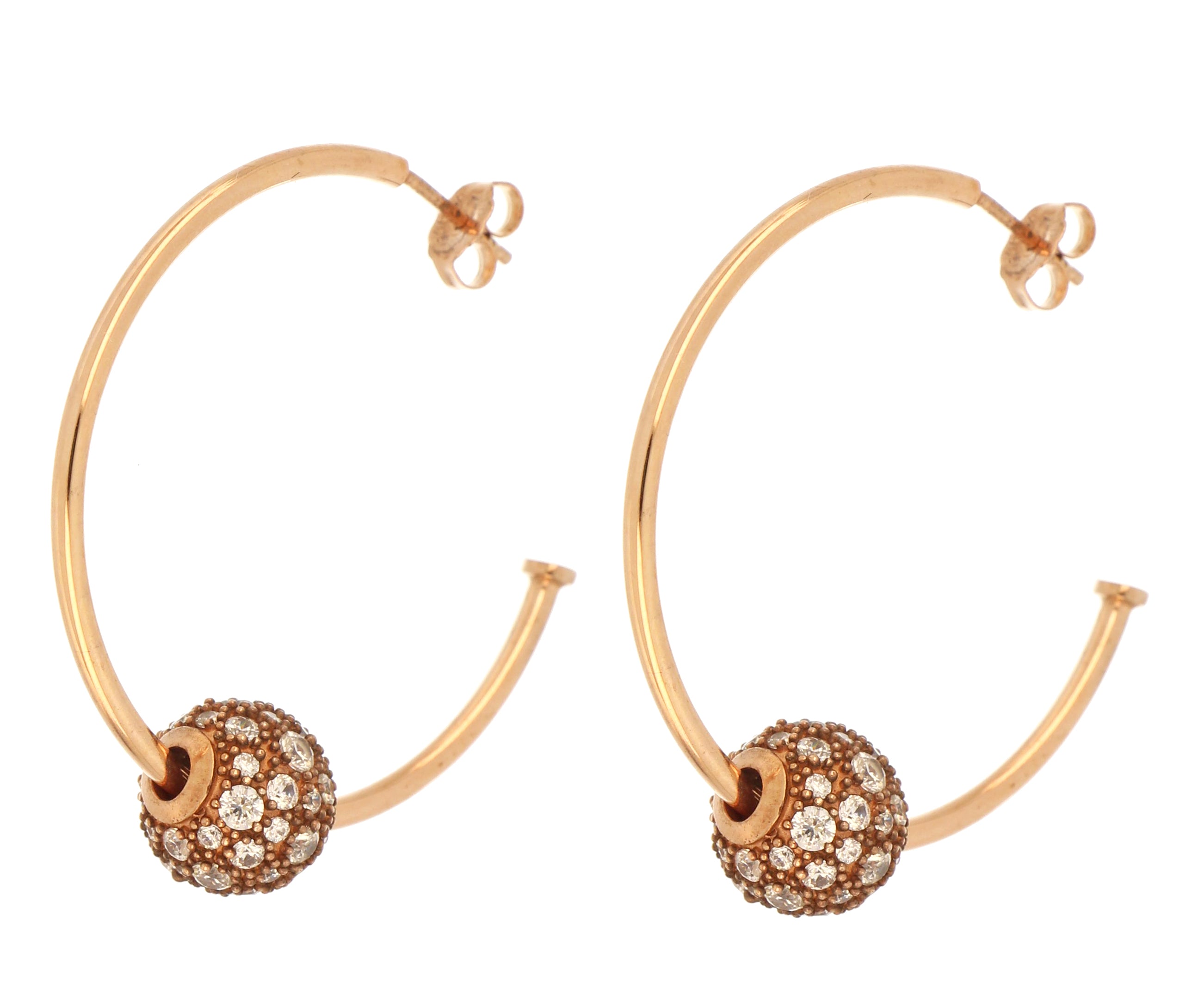 Sterling Silver Rose Gold plated Hoop Earring
