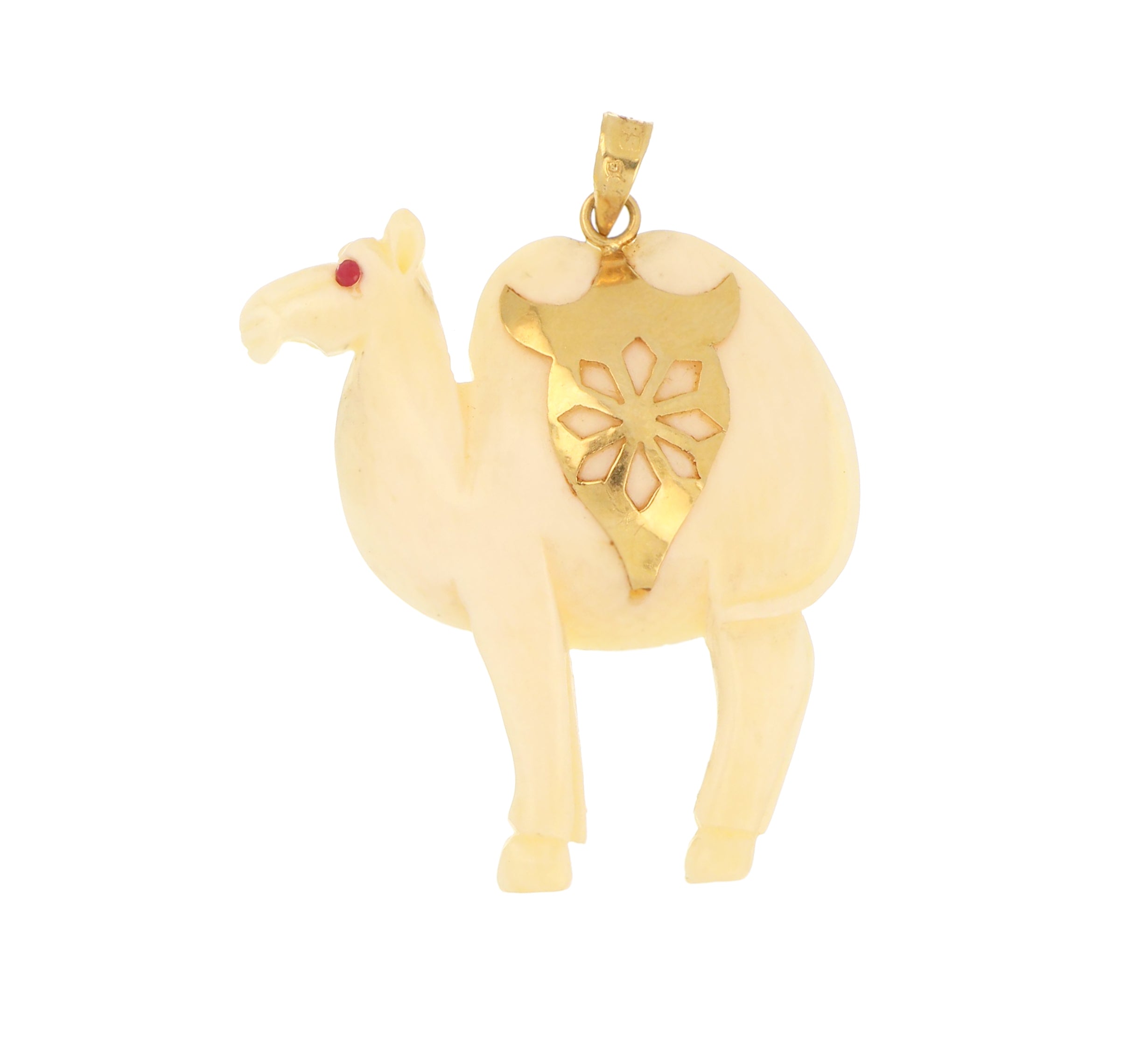 Camel Pendant with 14kt Yellow Gold Bail