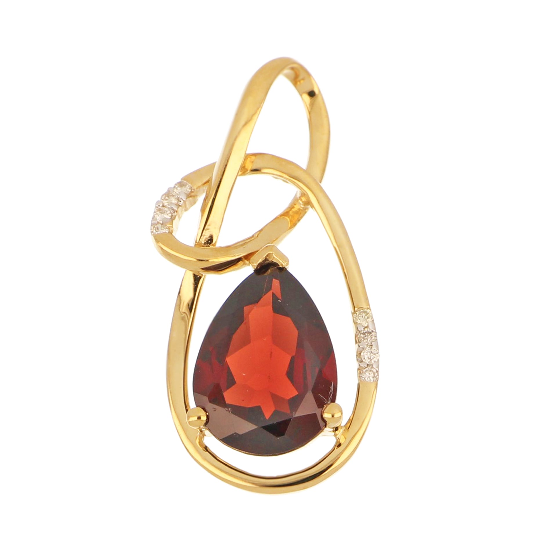 14kt Yellow Gold Garnet Pendant