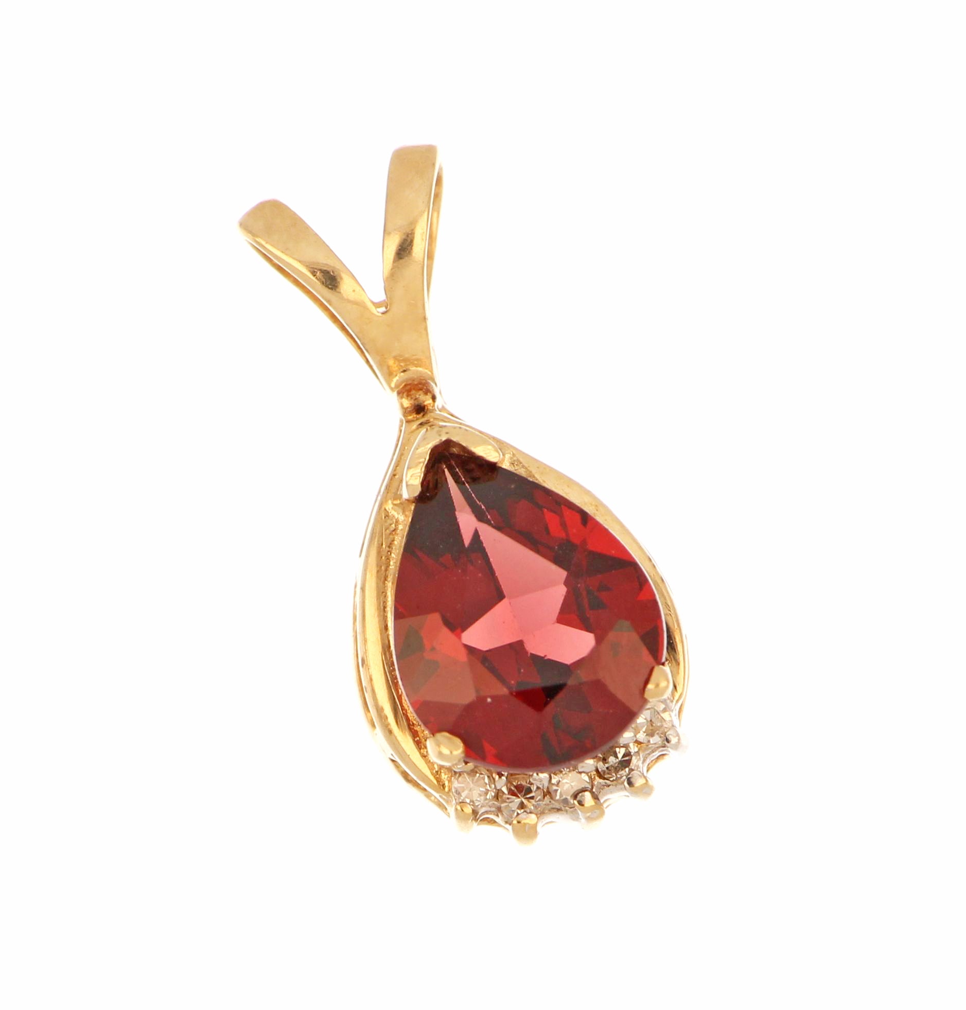 14kt Yellow Gold Garnet Pendant