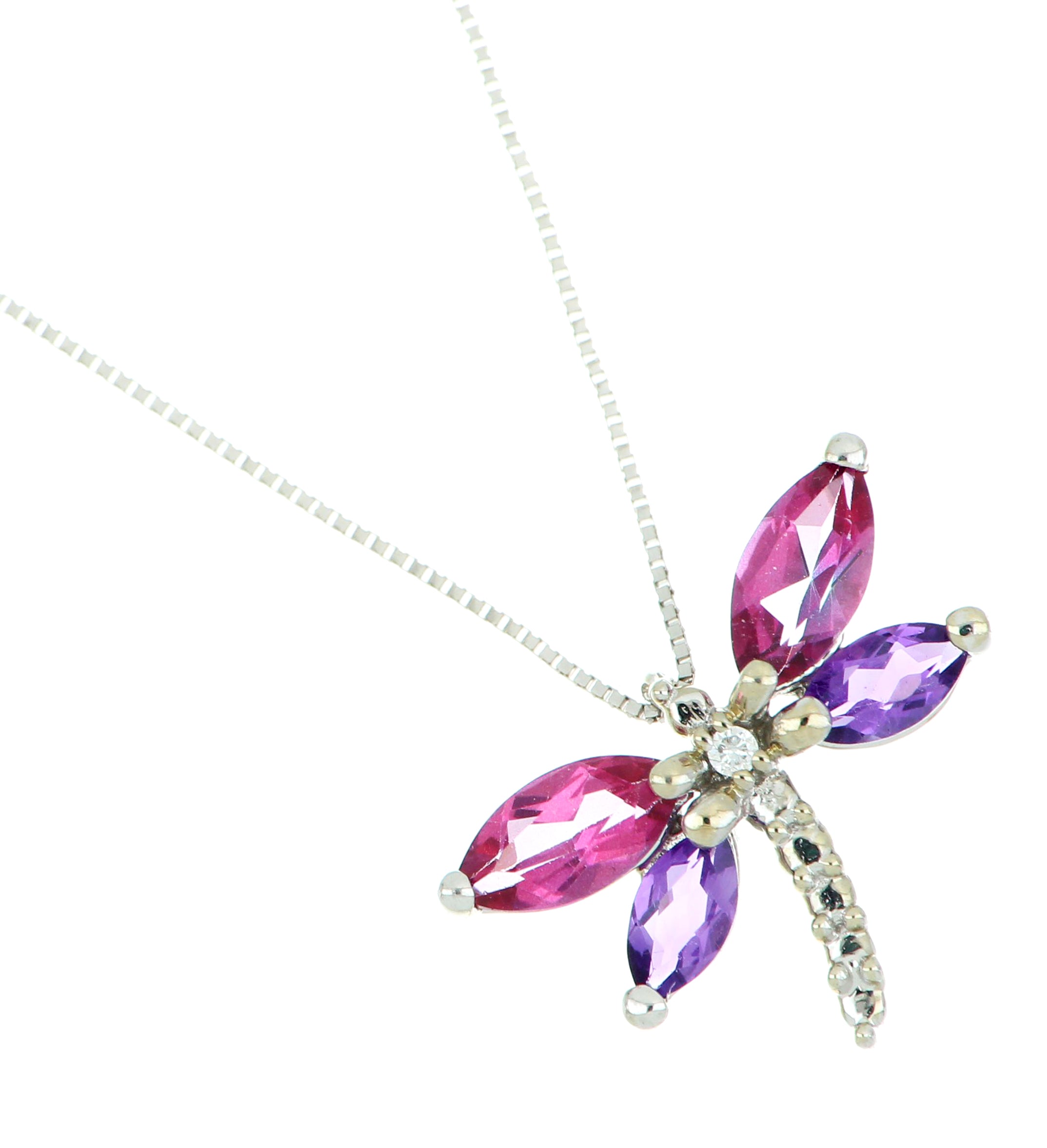 10kt White Gold Dragon Fly Pendant