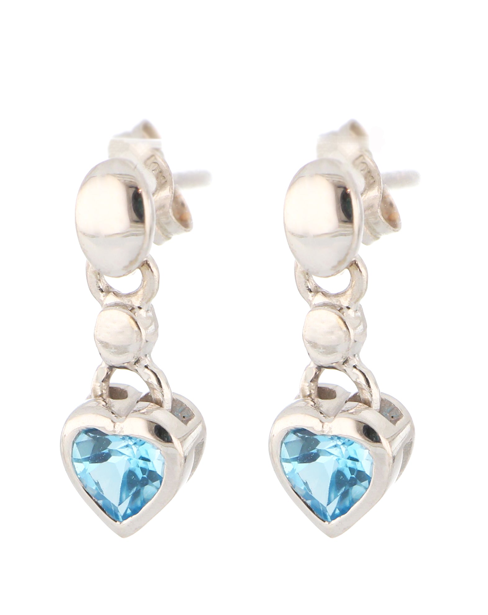 10kt White Gold Dangling style Blue Topaz Earring