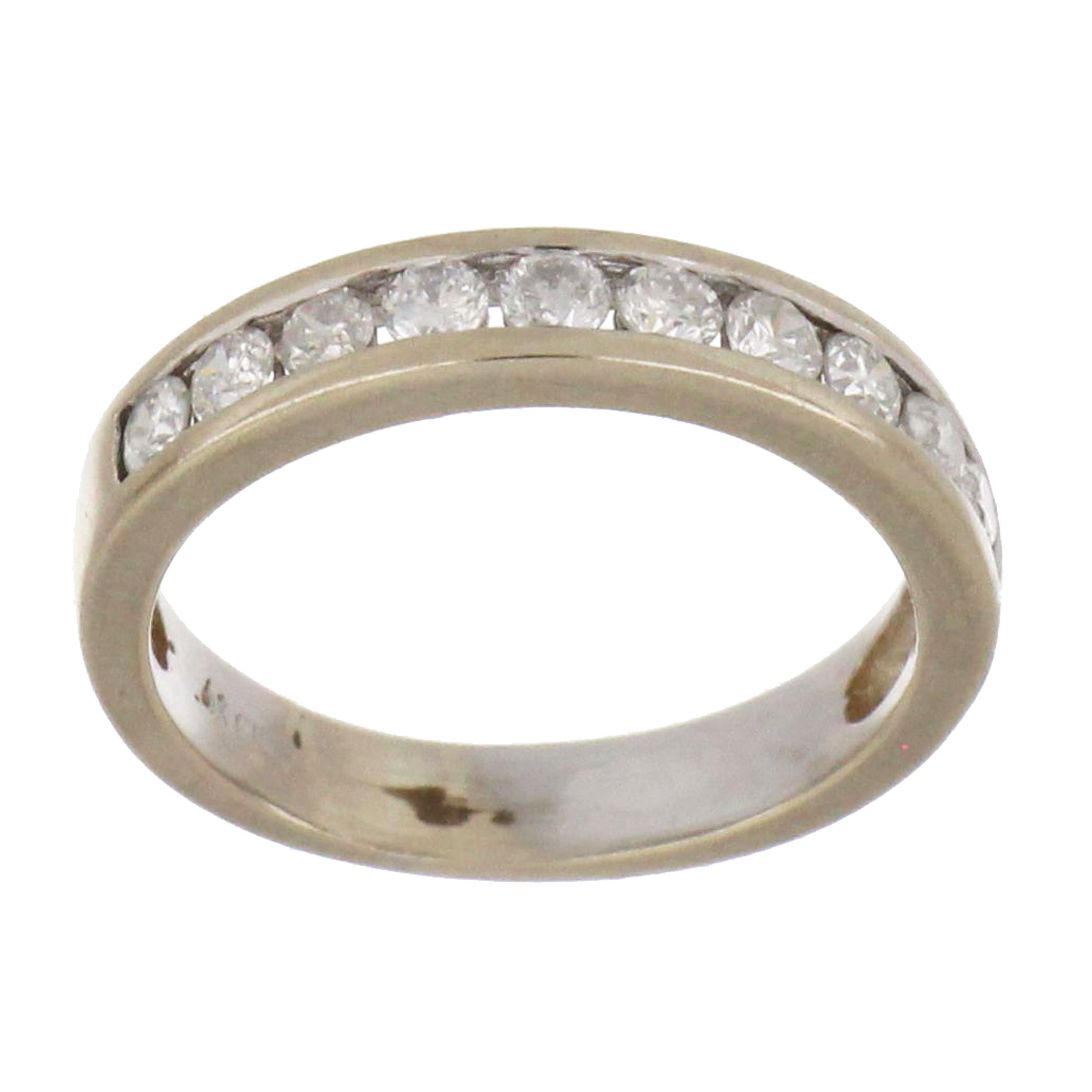 10kt white gold diamond band ring front view showcasing round cut diamonds with 0.40cttw weight