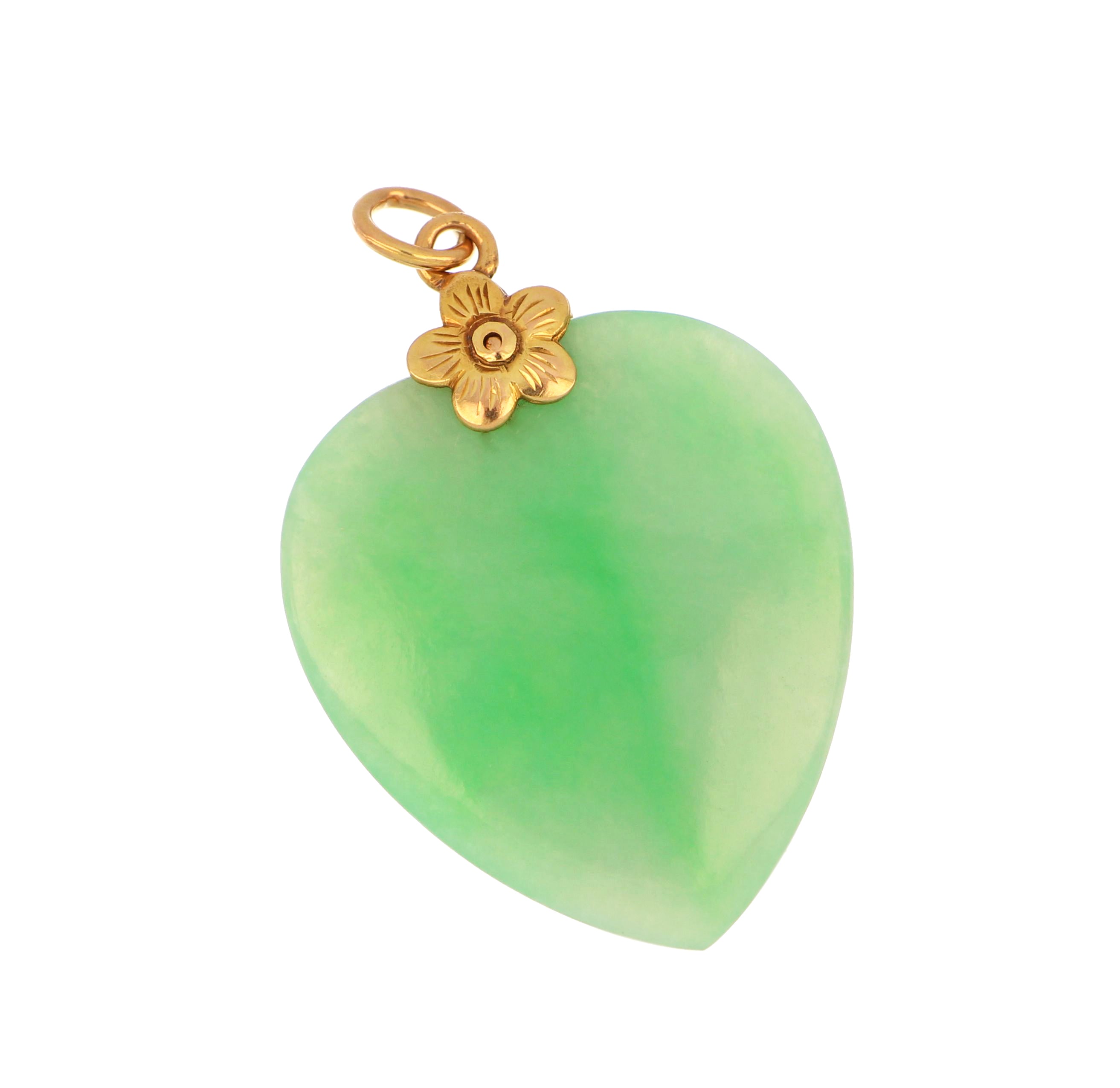 Jadeite Jade Pendant with 12kt Yellow Gold Bail
