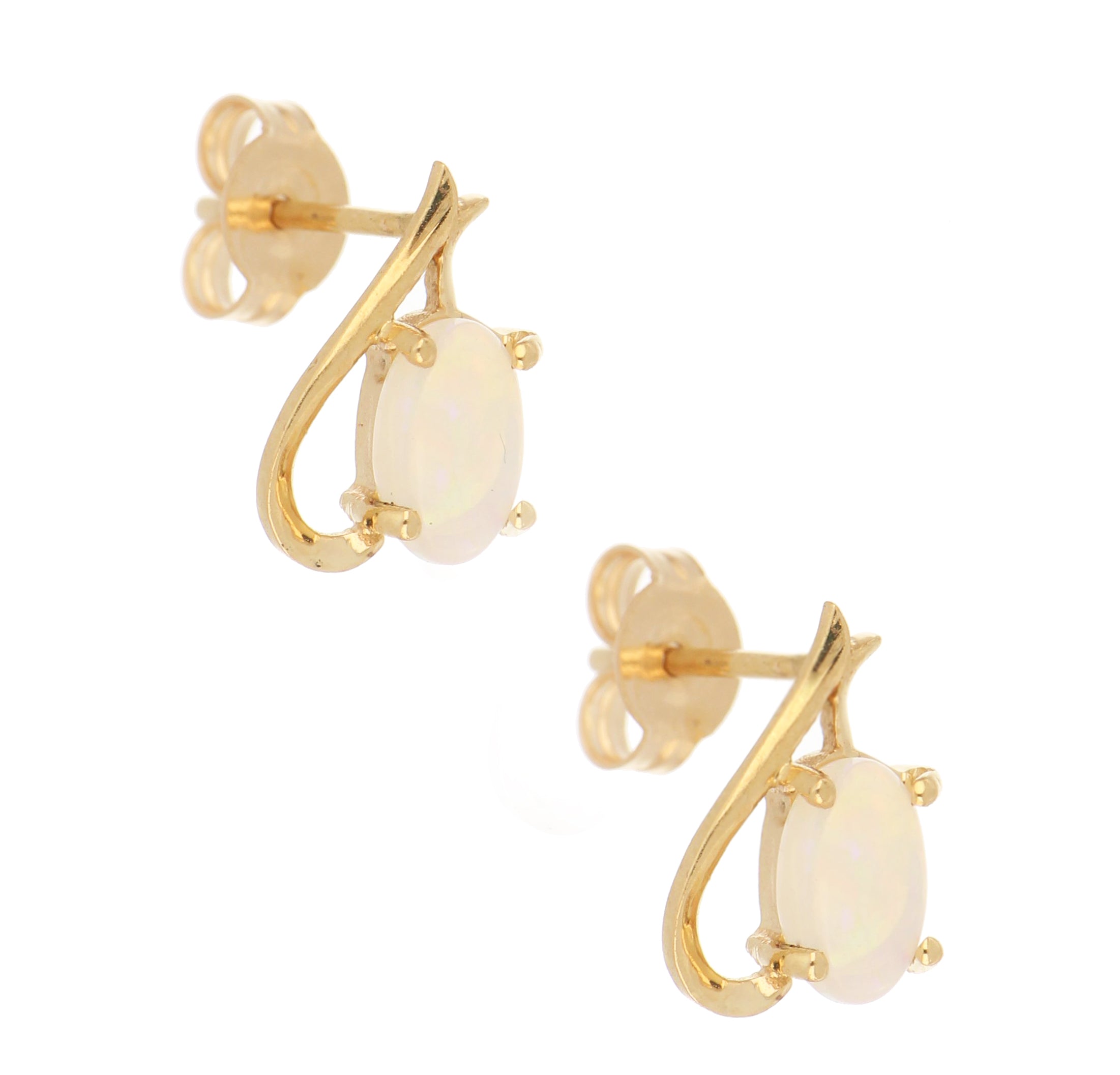 14kt Yellow Gold Opal Stud Earring