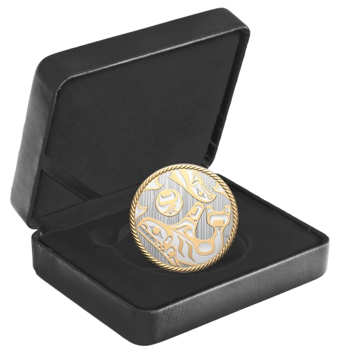 Royal Canadian Mint 2 oz silver coin with Northwest Coast art design