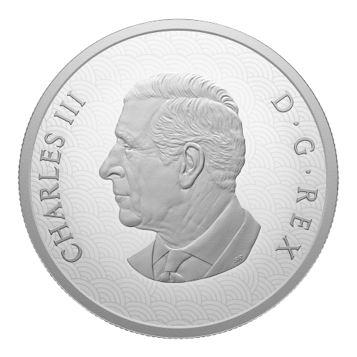 Fine silver $15 Canadian coin with prancing horse and Chinese zodiac inscription.