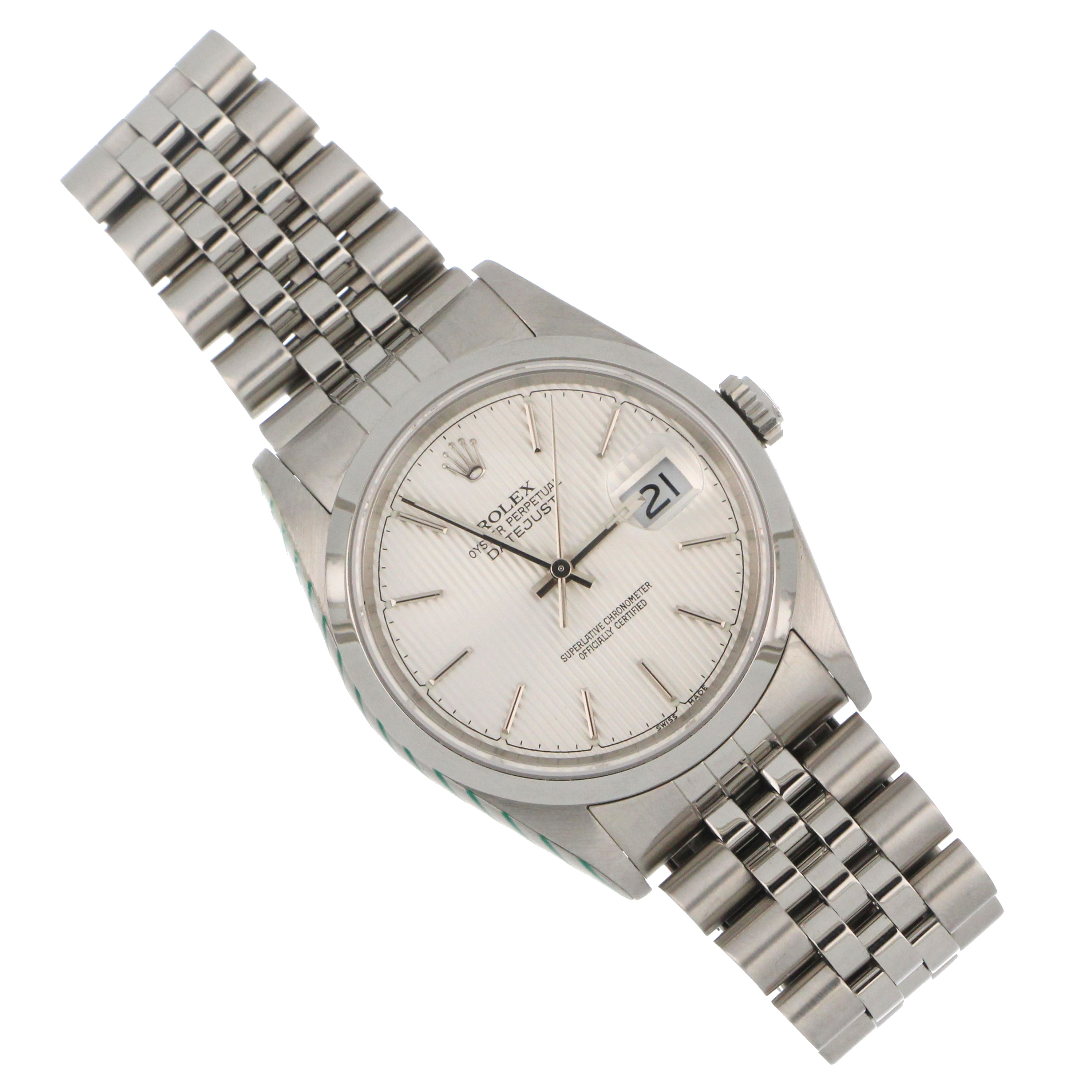 Stainless steel Rolex Oyster Perpetual Datejust folding clasp detail