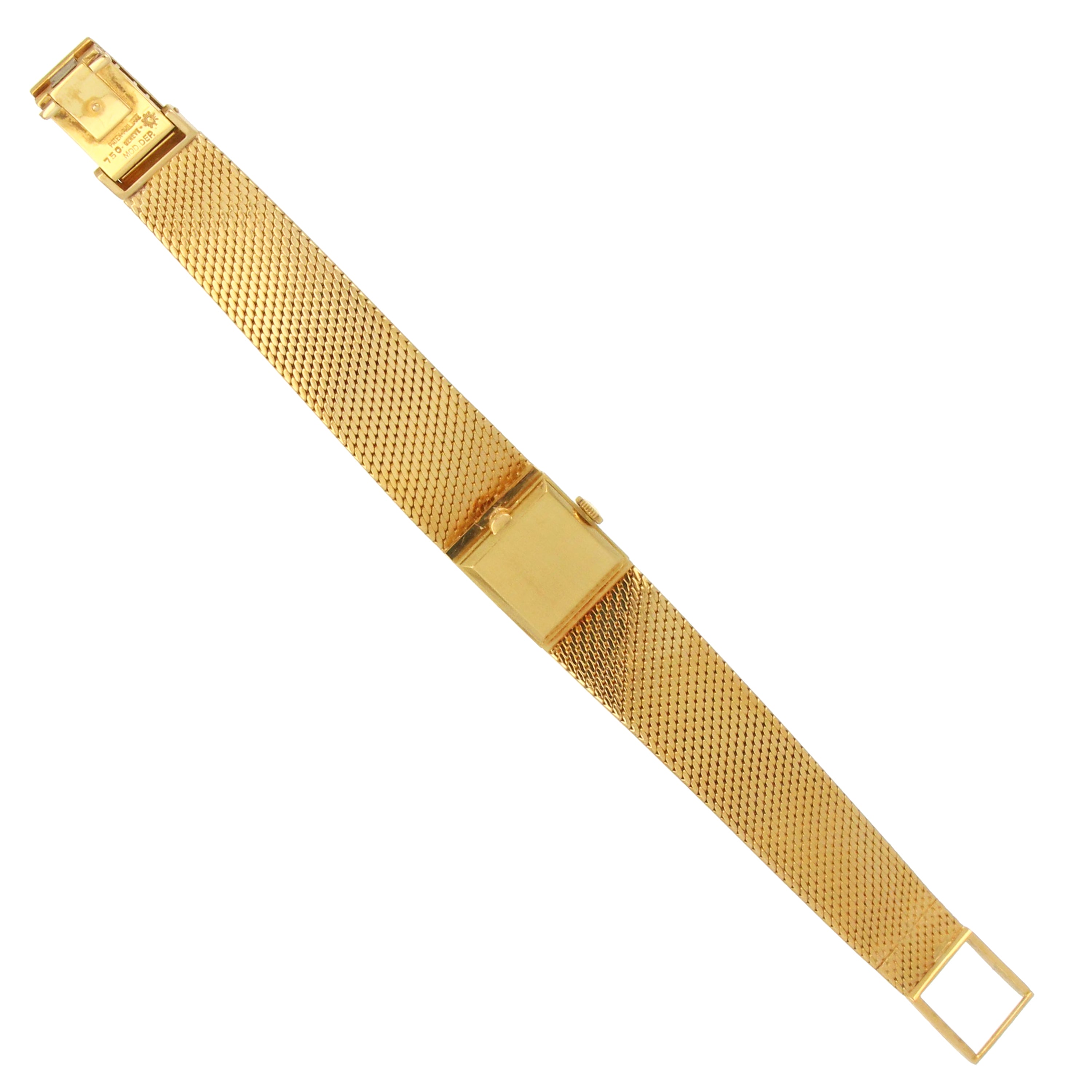 Back view of solid case back on vintage 1970s Patek Philippe ladies watch