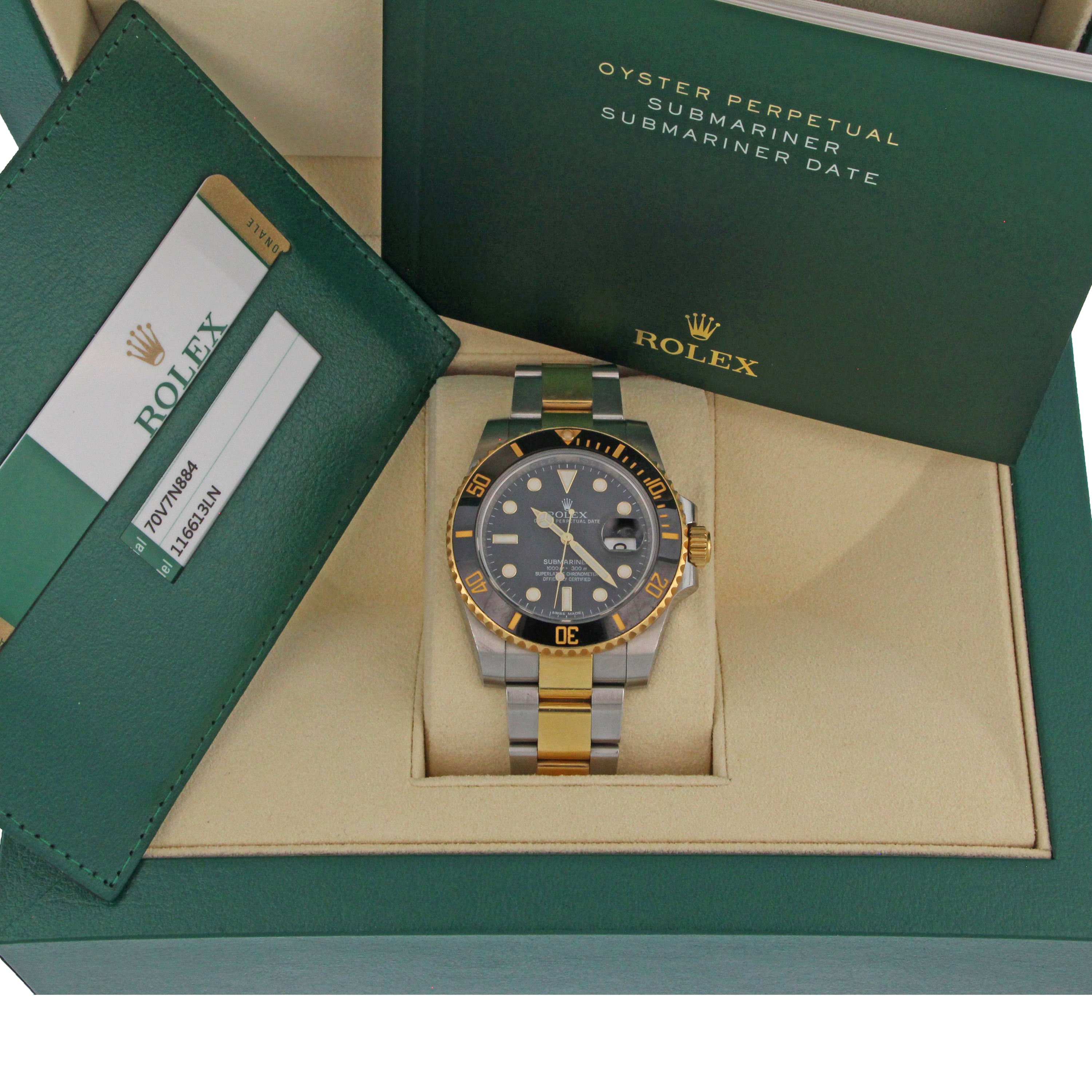 Rolex Submariner watch back solid case detail