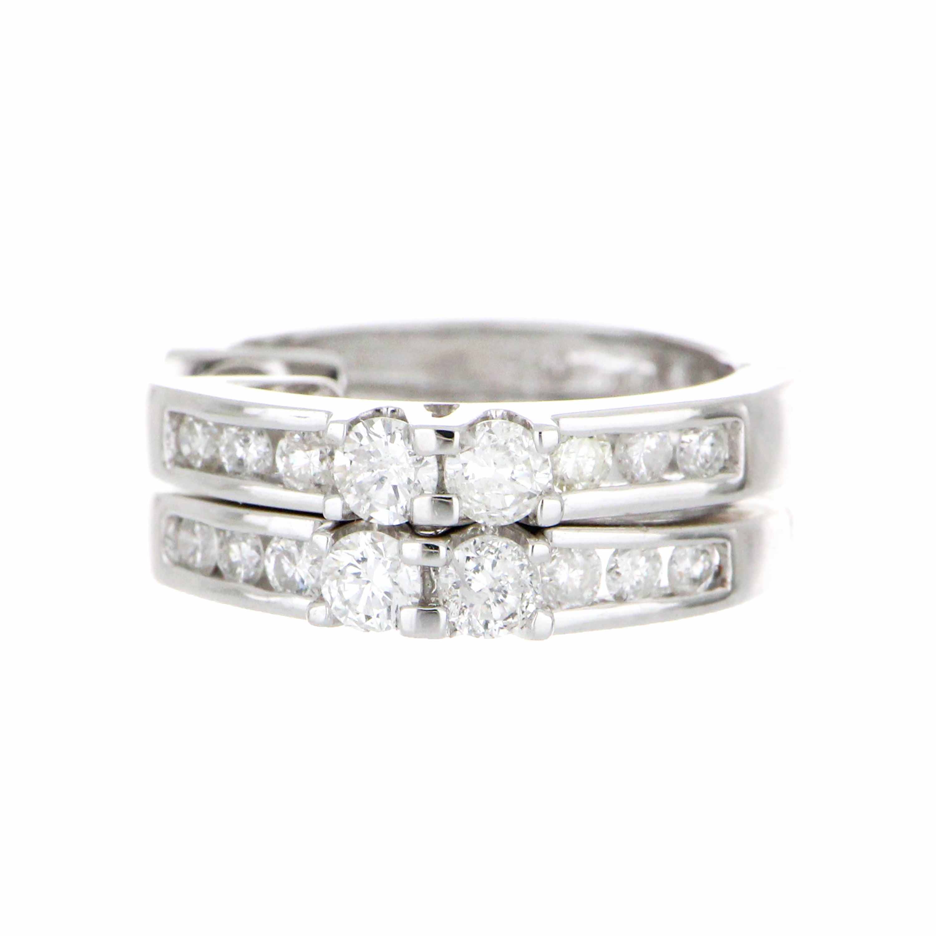 Pair of 18kt white gold diamond hoop earrings displayed elegantly, total weight 3.91 grams, collectible fine jewelry