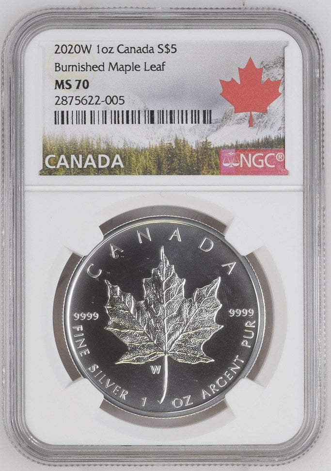 Canada Silver 2020 $5 W Maple Leaf 1 oz, .9999