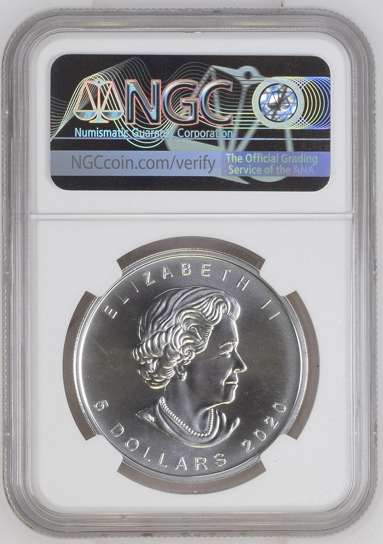 Canada Silver 2020 $5 W Maple Leaf 1 oz, .9999
