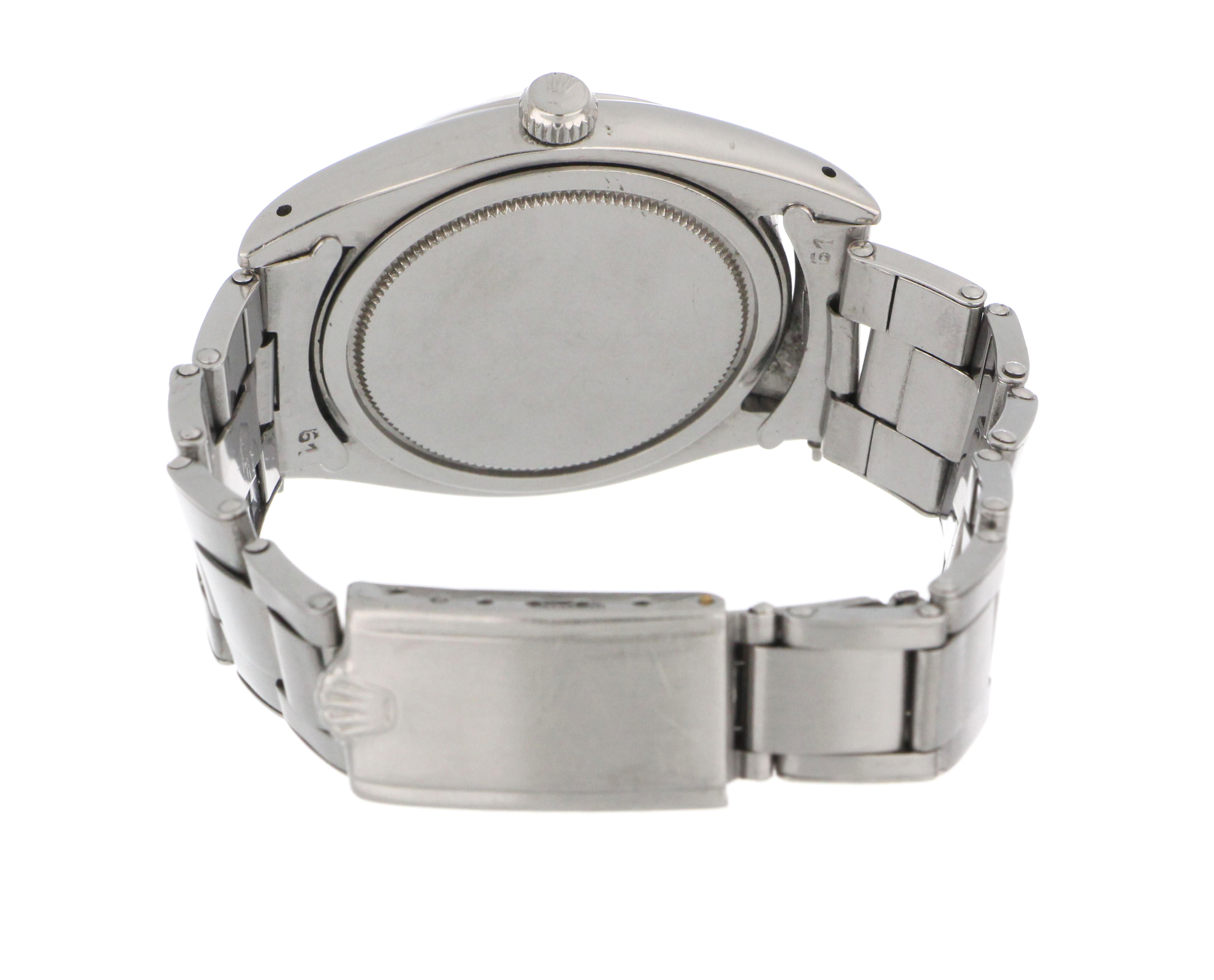 Case back of Rolex Oyster Date Precision stainless steel solid back vintage watch