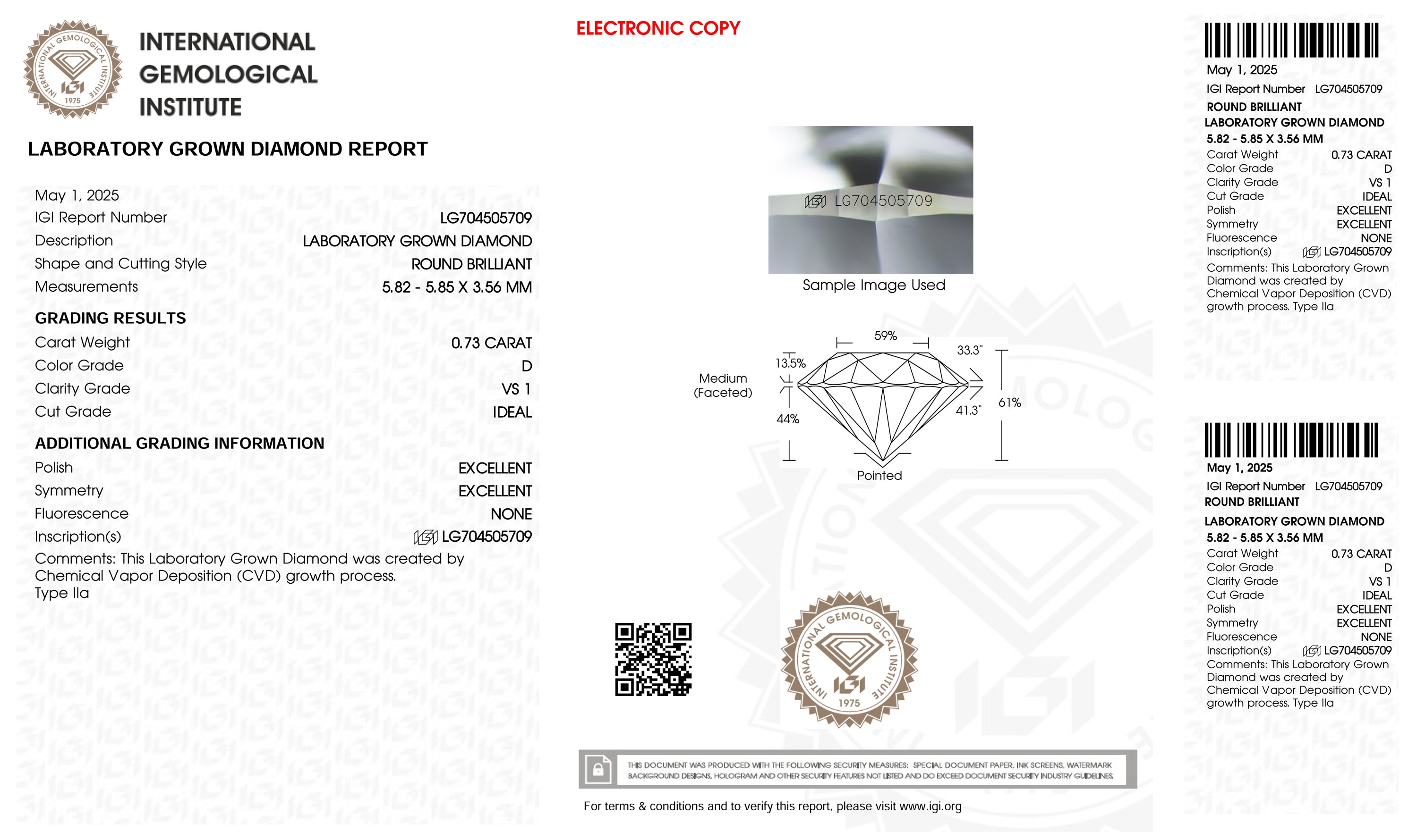 Elegant 14kt white gold ring with certified lab grown diamond, size 6.75, photographed on reflective surface