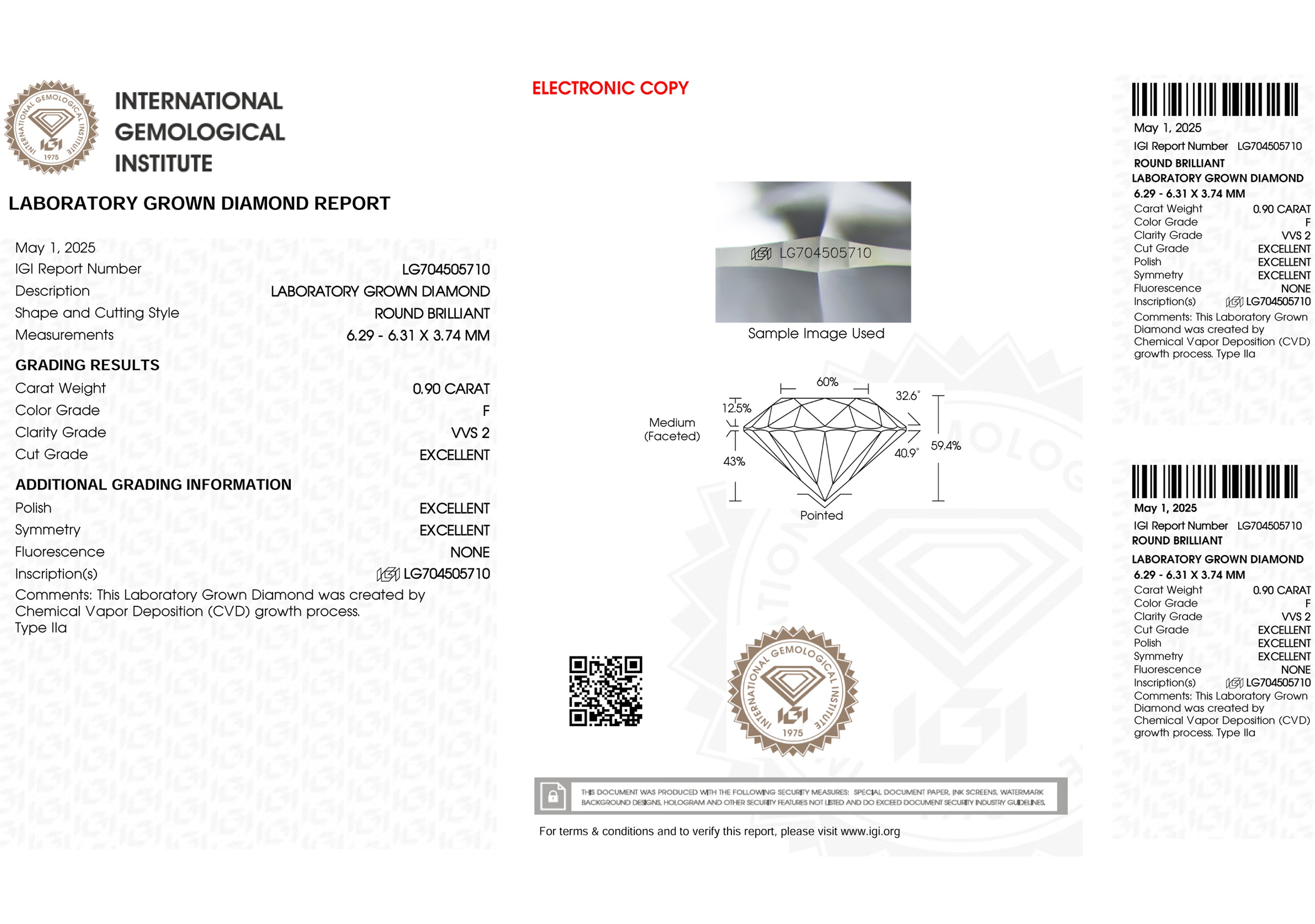 Full ring view of pre-owned collector's 14kt yellow gold solitaire diamond ring on white background