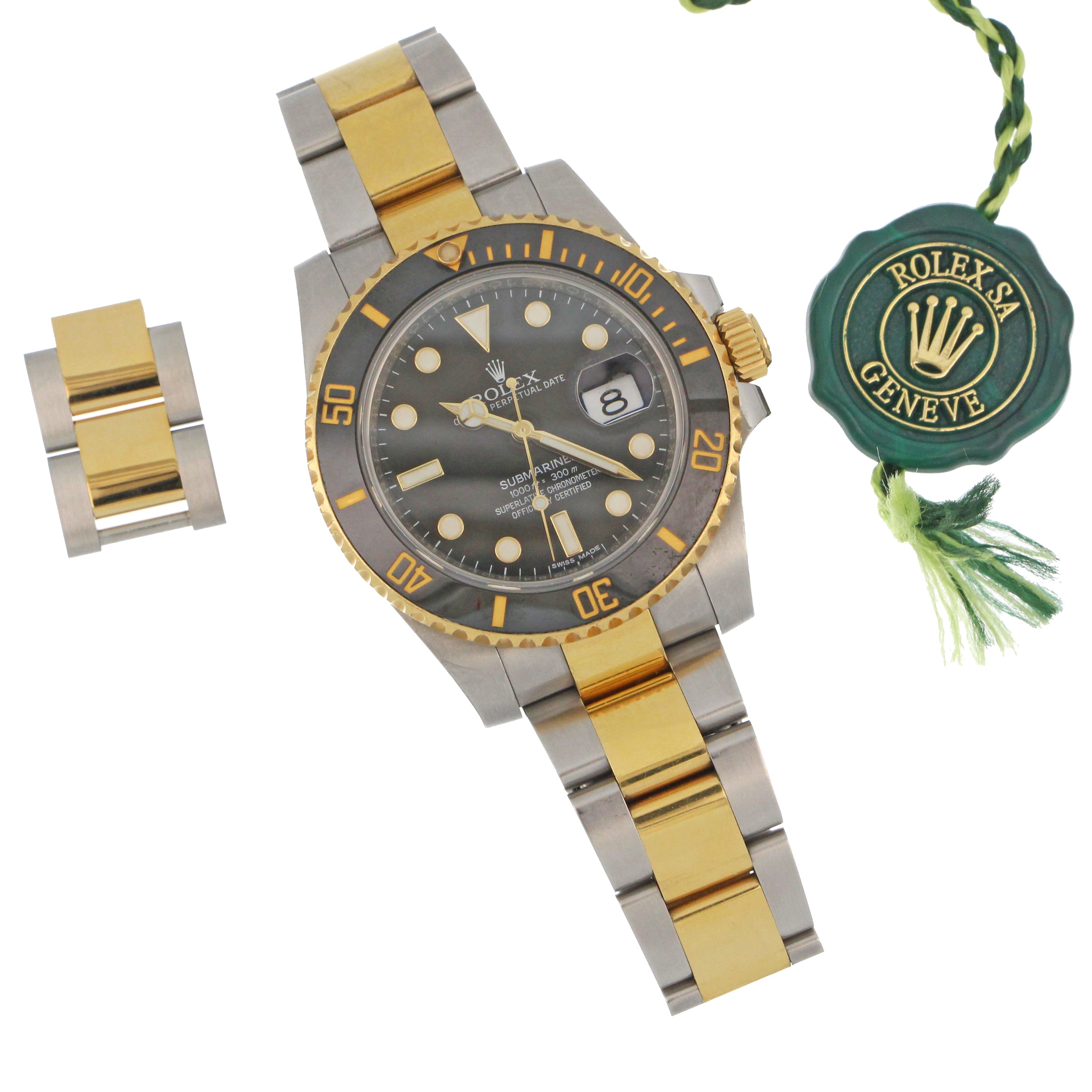 Rolex Oyster Perpetual Date Submariner case side and crown close-up