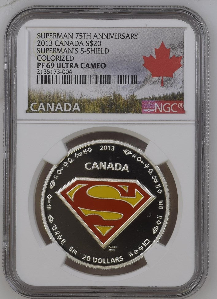 Canada Silver 2013 $20 The Shield - Superman PF .997oz, .9999