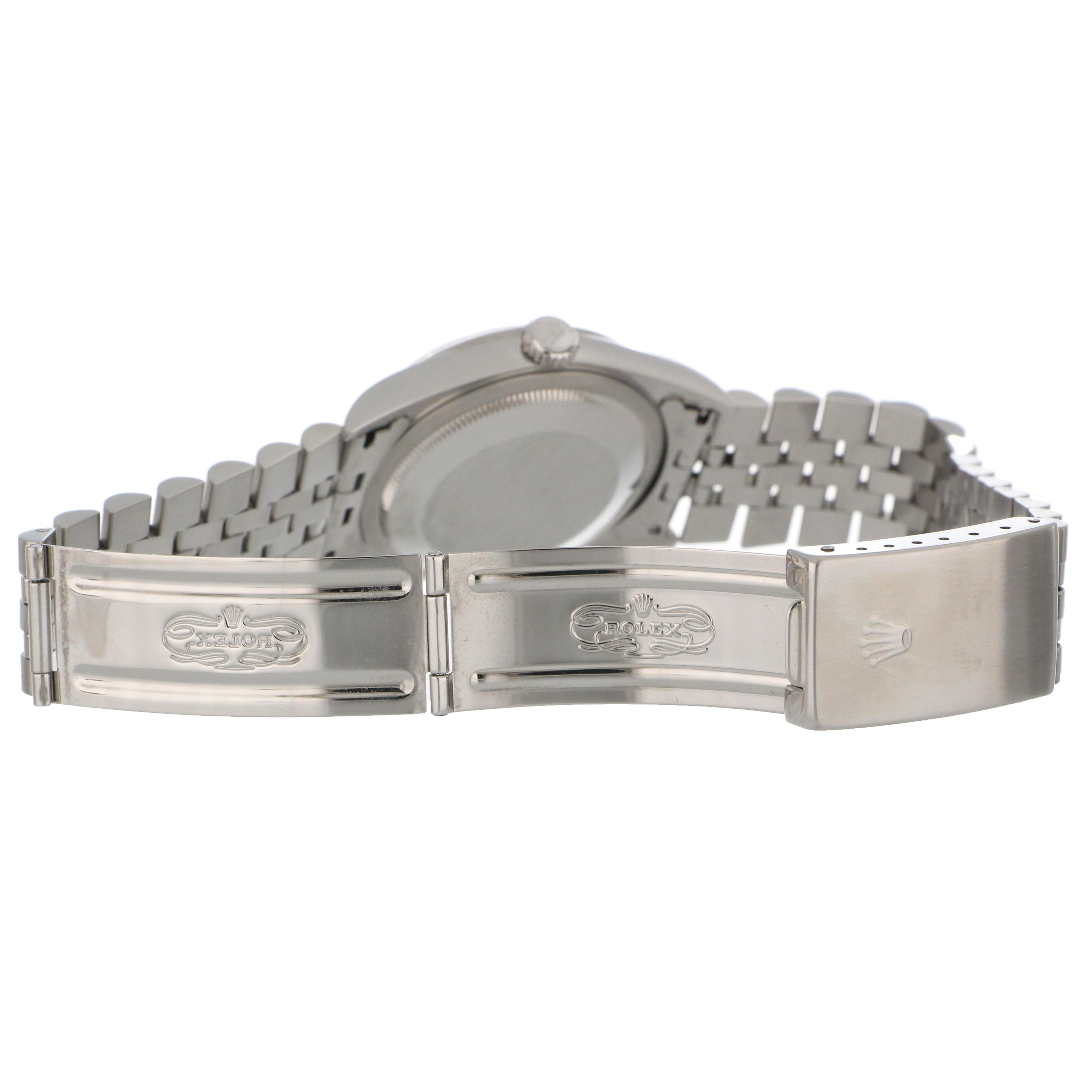 Vintage Rolex Oyster Perpetual Datejust with silver dial and stainless steel jubilee bracelet