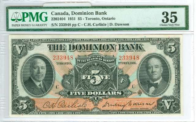 fullMatchVisibleThe Dominion BankVF35PMG