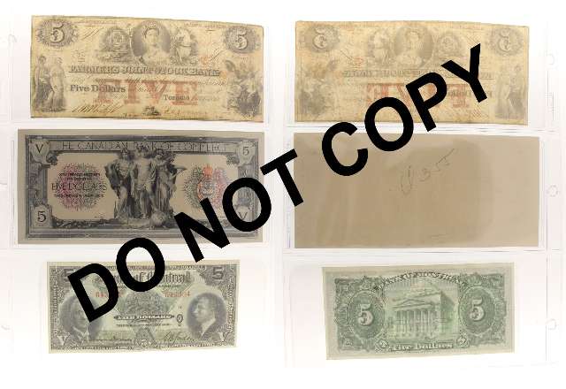 fullMatchVisibleSet of Five Dollar Bank Notes: Pre-Confederation, in Binder, Fine or BetterN/AN/A