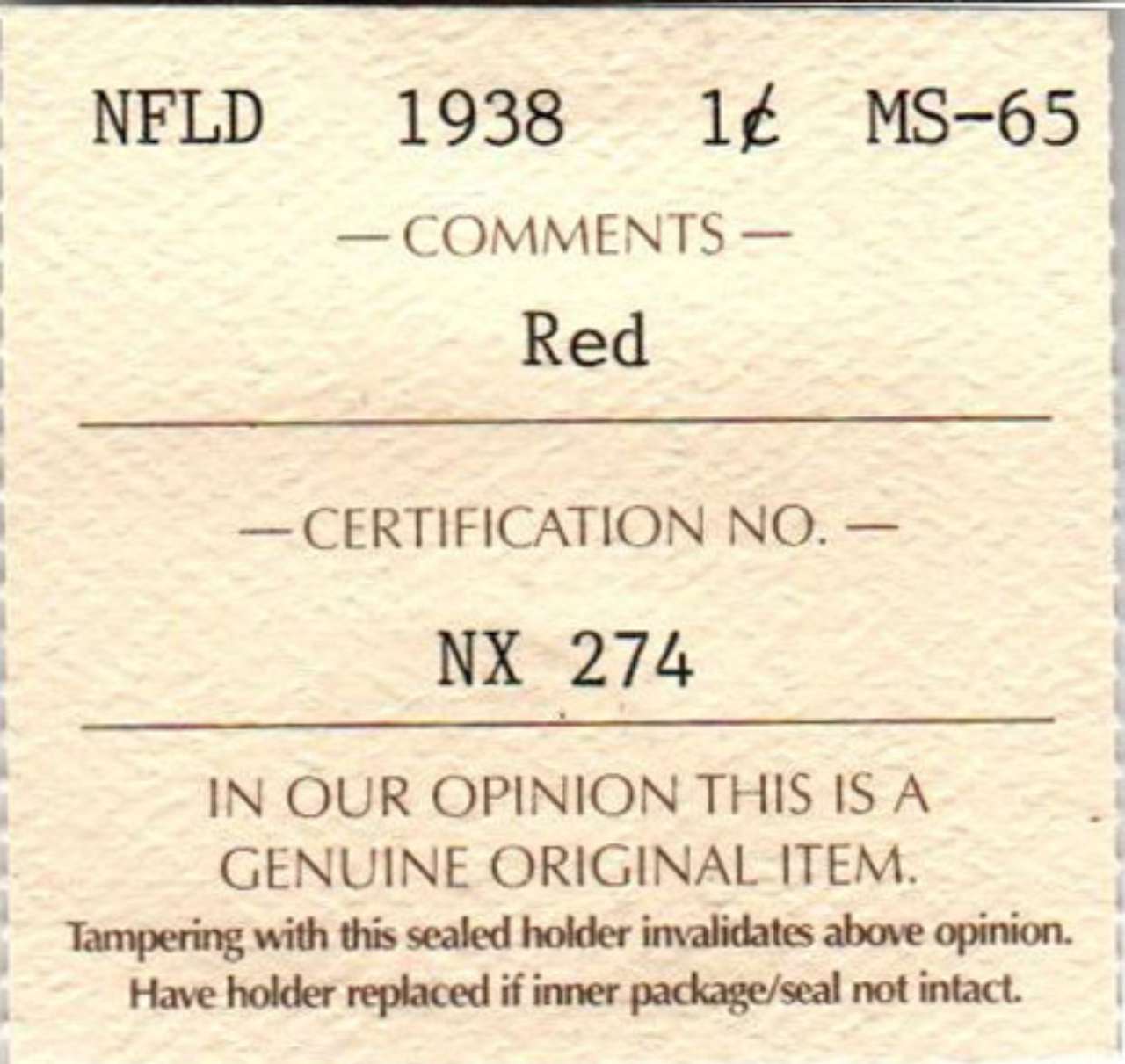 fullMatchVisible1938 RedMS65ICCS