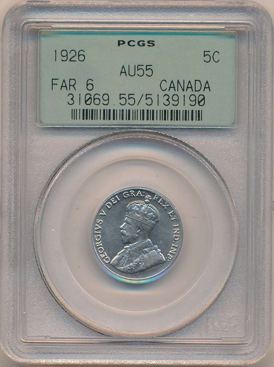 fullMatchVisible1926 Far 6AU55PCGS