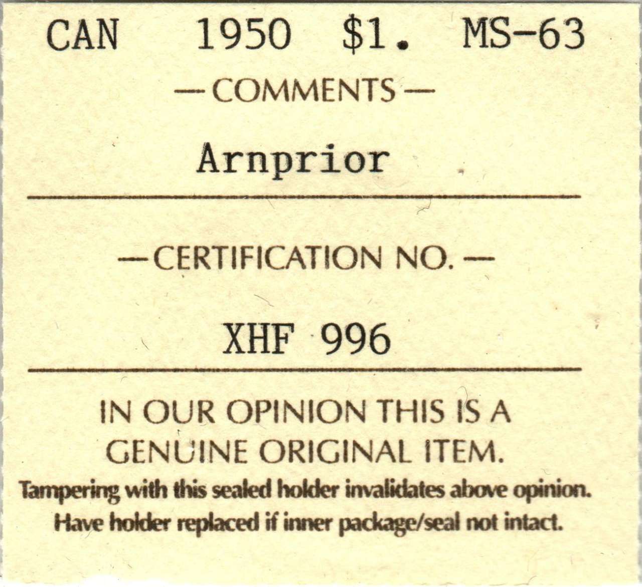 fullMatchVisible1950 ArnpriorMS63ICCS