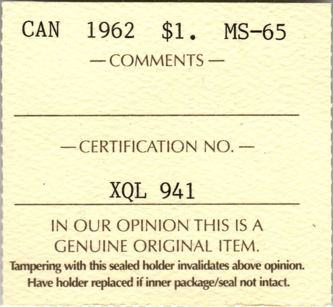 fullMatchVisible1962 CameoMS65ICCS