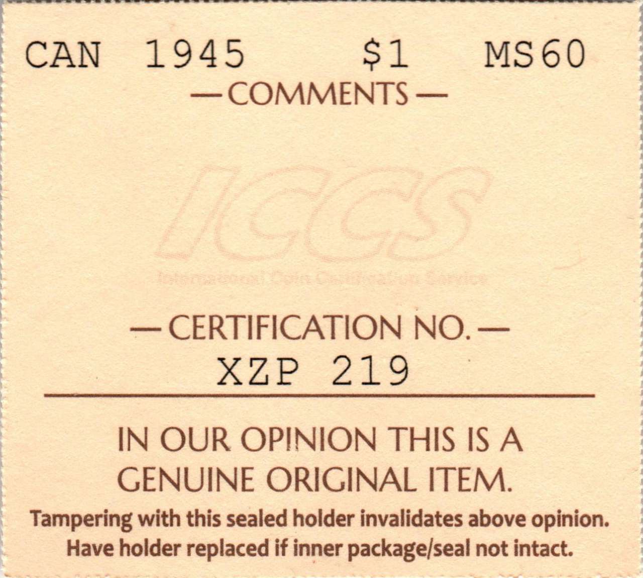 fullMatchVisible1945MS60ICCS