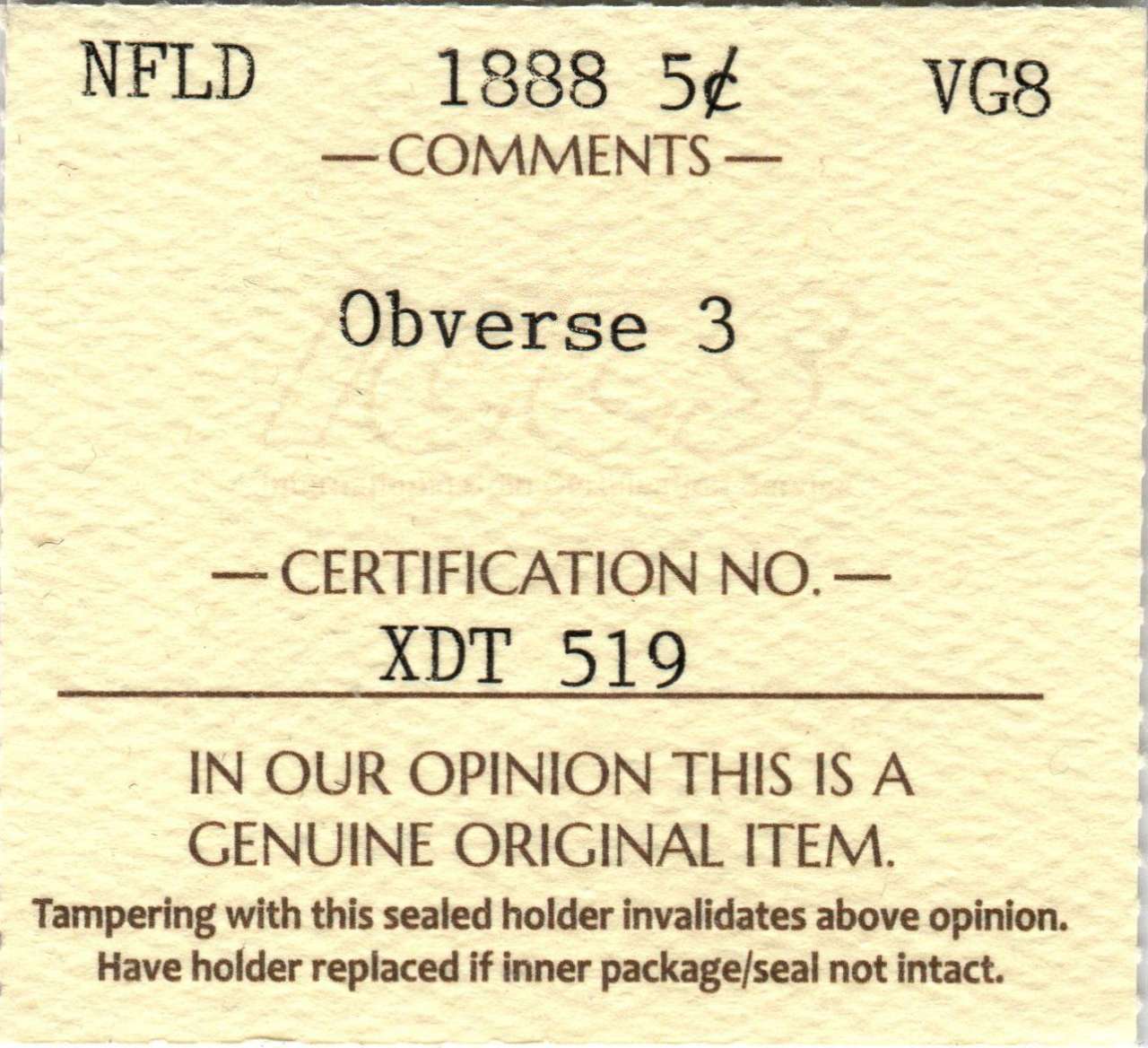 fullMatchVisible1888 Obverse 3VG8ICCS