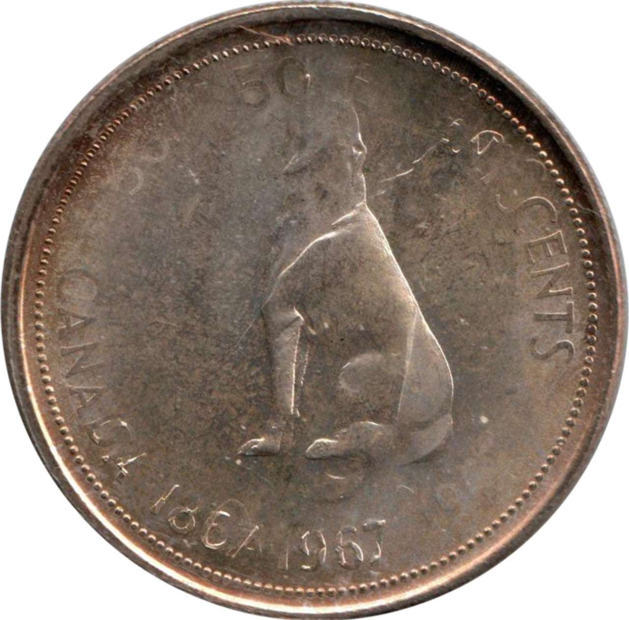 fullMatchVisible1967 Double Struck; (Pq Toning On Obverse)MS66ICCS