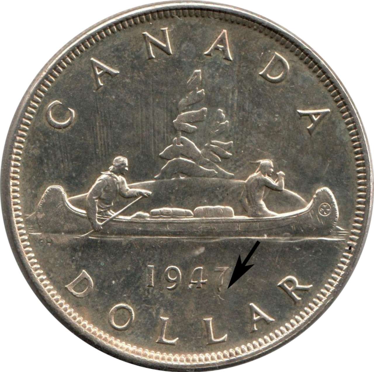 fullMatchVisible1947 Pointed 7; Double Hp; DotMS60ICCS