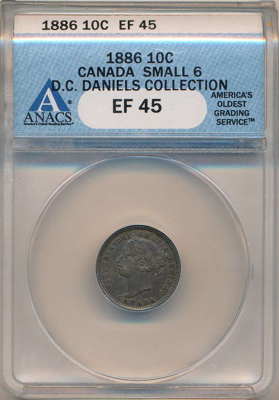 fullMatchVisible1886 Small 6; D.C. Daniels CollectionEF45ANACS #2