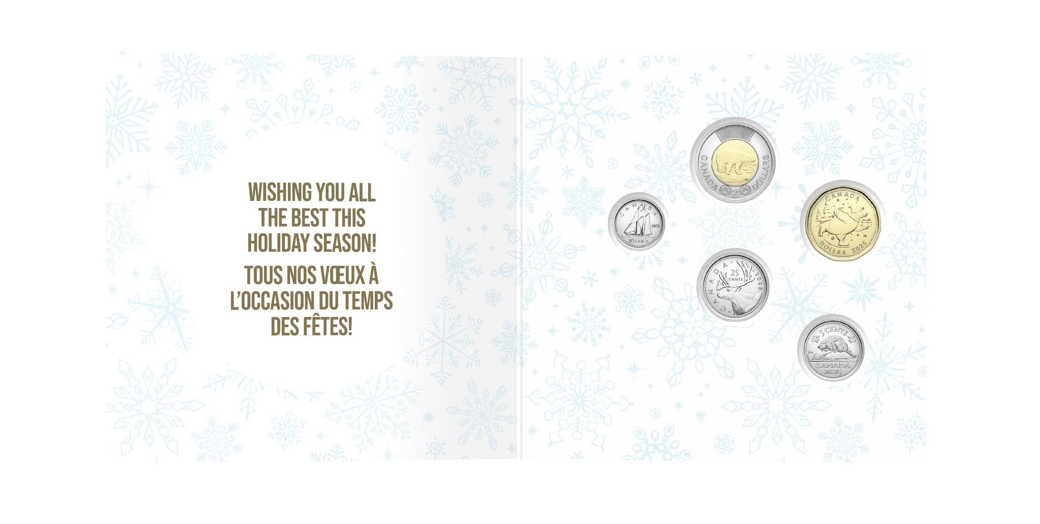 Limited edition 2025 collectible coin set with greeting card and envelope