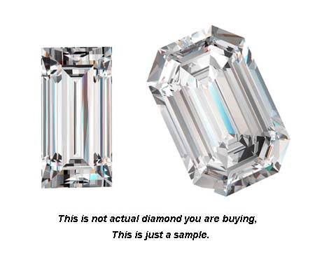 Loose diamond Straight Baguette Shape 0.18ct, VS1, E