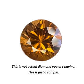 Loose diamond Round Shape 1.42ct, SI3, Brownish Orange