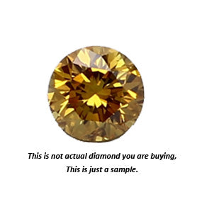 Loose diamond Round Shape 1.50ct, SI3, Dark Orange