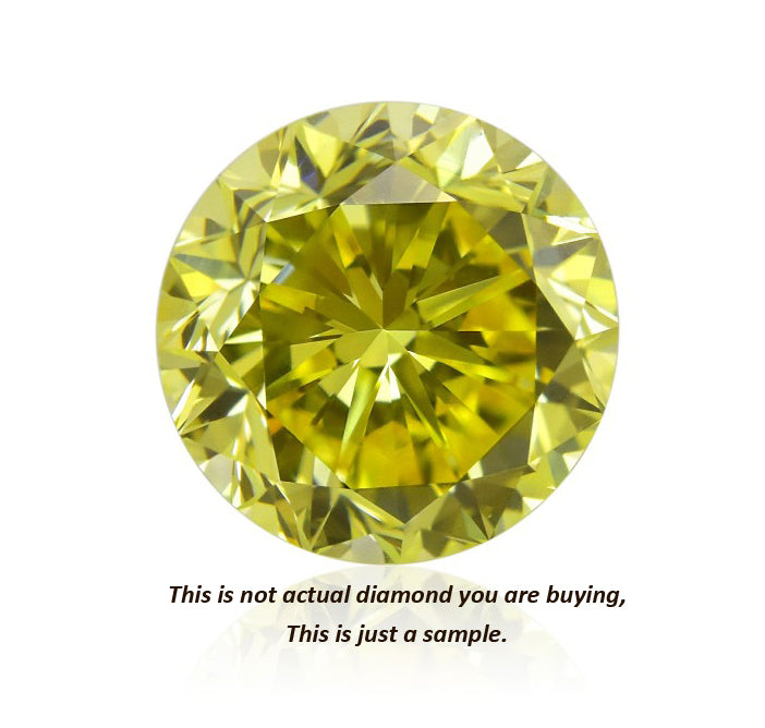 Loose diamond Round Shape 0.13ct, SI1, Intense Yellow