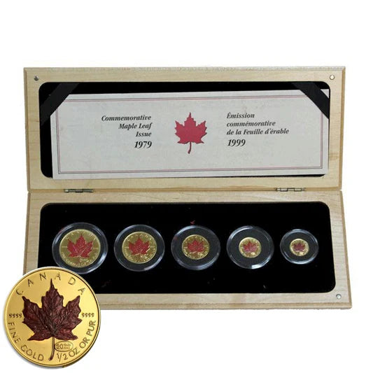Canada Gold 1999 Set Coloured Fractional with 1999 Privy, 5-coins MS 1.9oz, .9999