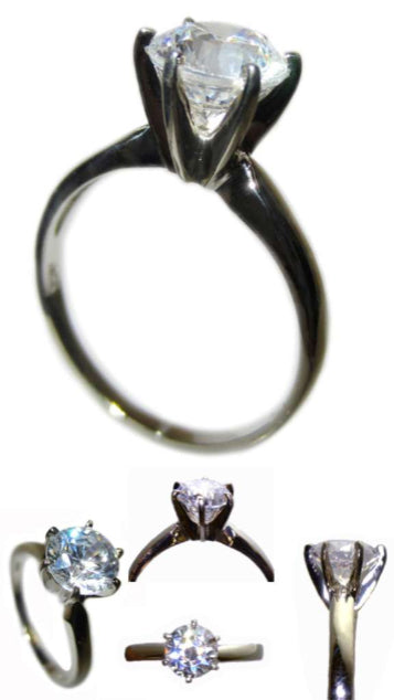 14kt White Gold Tiffany Style Ring Mounting Vancouver
