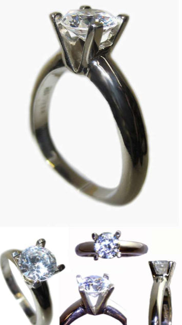 14kt White Gold Ring Mounting Vancouver - 4-Claw Setting