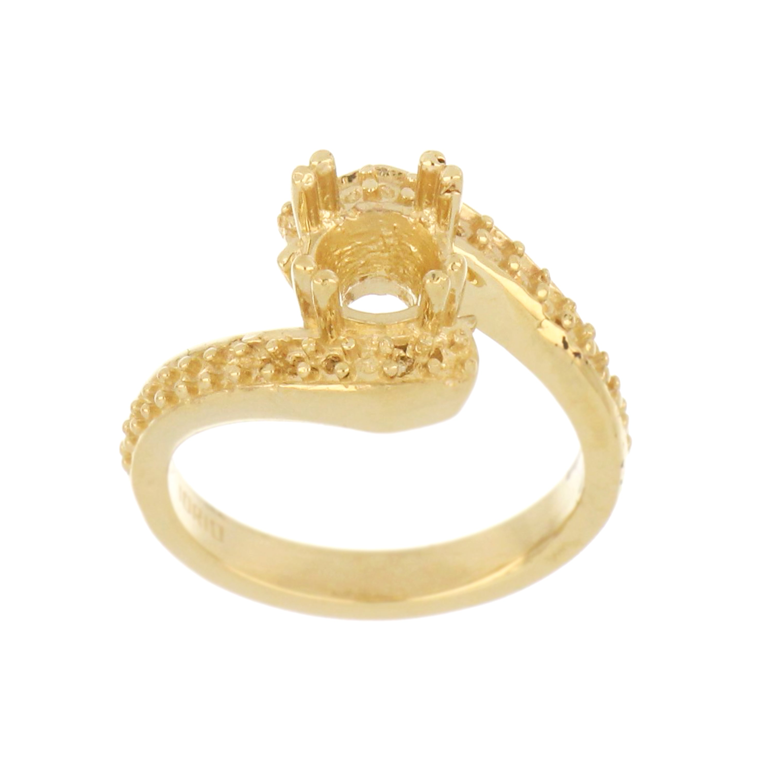 J&M 14kt yellow gold solitaire engagement ring mounting with 4-claw setting