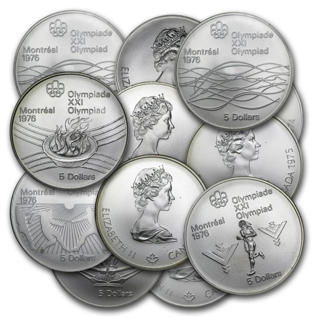 Canada Silver 1976 $5 Montreal Olympics  .72 oz, .925 Sell