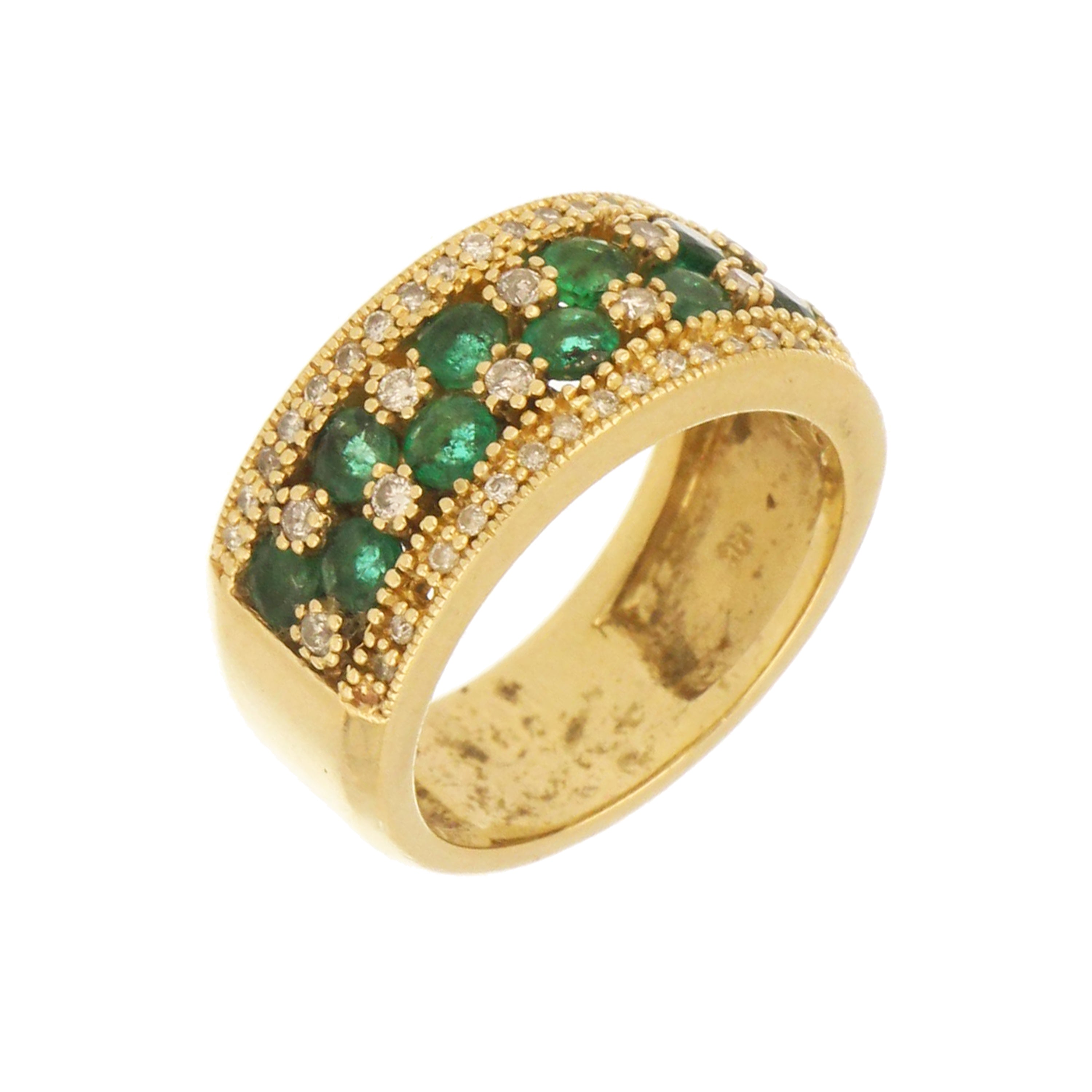 Vintage Emerald and Diamond Gold Ring – Estate Jewelry